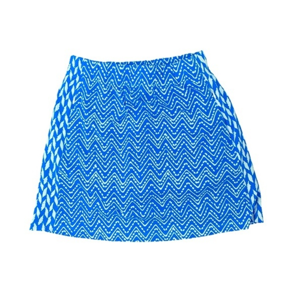 J McLaughlin Skort -XS blue white , polyester spandex